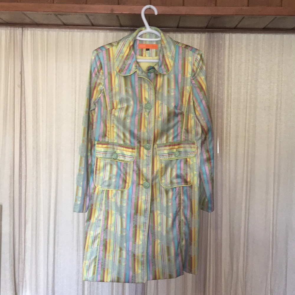Multi color stripes paisley design vintage coat.